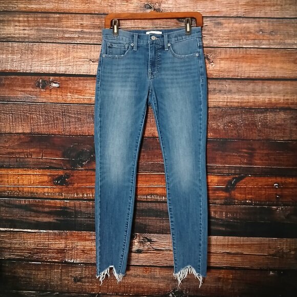 Lucky Brand Jeans 27 4 Ava Raw Hem Blue Denim Stretch - Picture 3 of 12